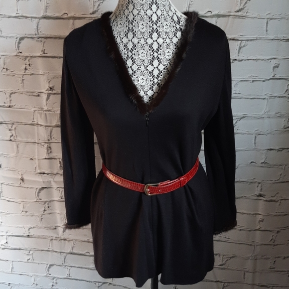 Akris Sweaters - AKRIS Black Cashmere Tunic Sweater